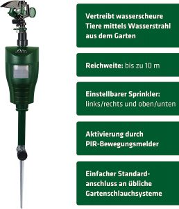 Gardigo Wasserstrahl Tiervertreiber Features